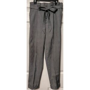 af studio Womens Grey Glen Plaid Paperbag Waist Tapered Cuffed Pants Size S